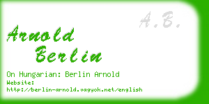 arnold berlin business card